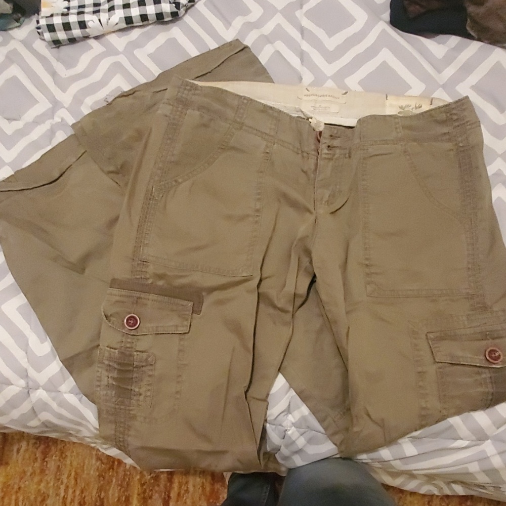 Lightly worn Abercrombie and Fitch green khakis